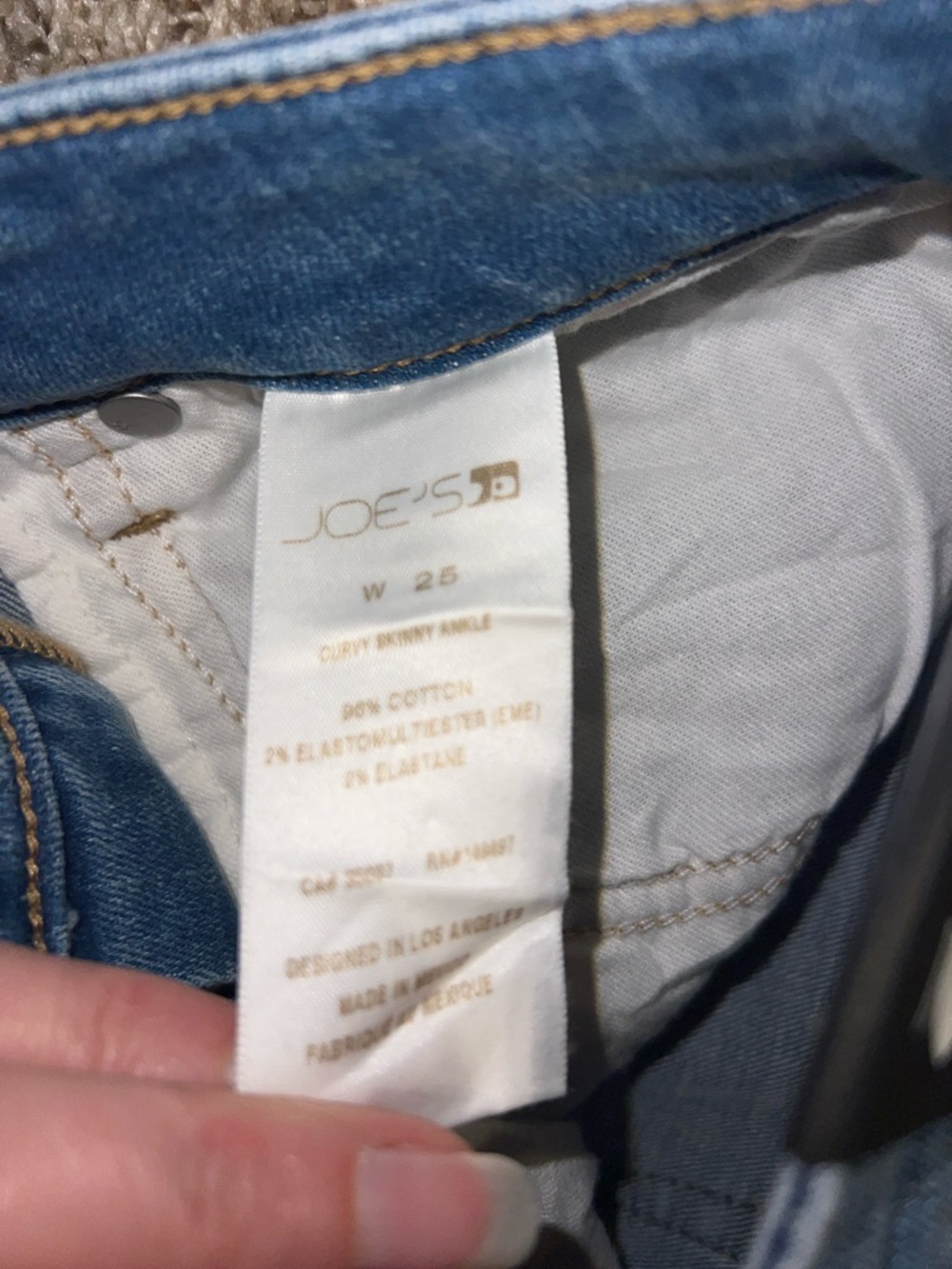 NWT! Joe's Light Blue FLAWLESS Curvy Skinny Ankle Jeans in size 25! - Picture 10 of 11